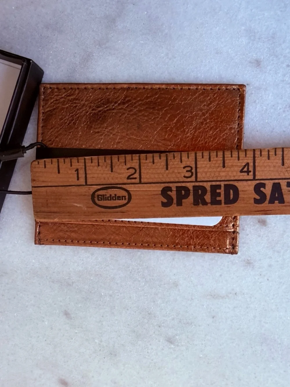 Genuine Leather Card Holder - gold Brown